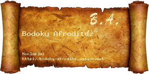 Bodoky Afrodité névjegykártya